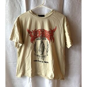 Vitriol Men's Small Knights Castle Wall Distressed T-Shirt Crew Neck Graphic